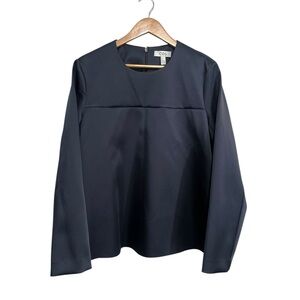 COS Navy Long-Sleeve Minimalist Blouse